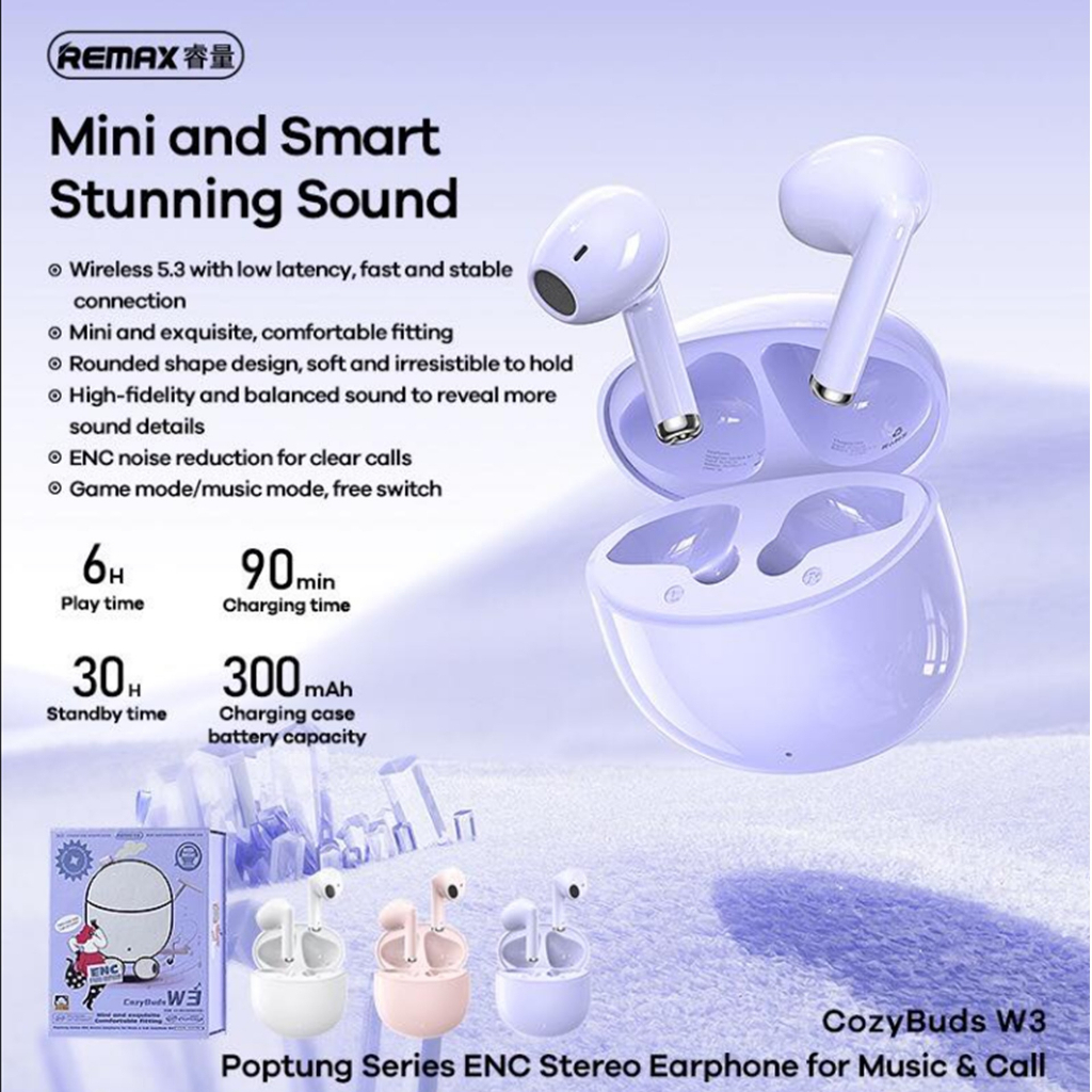 Remax CozyBuds W3 - Best cheap wireless earbuds Malaysia